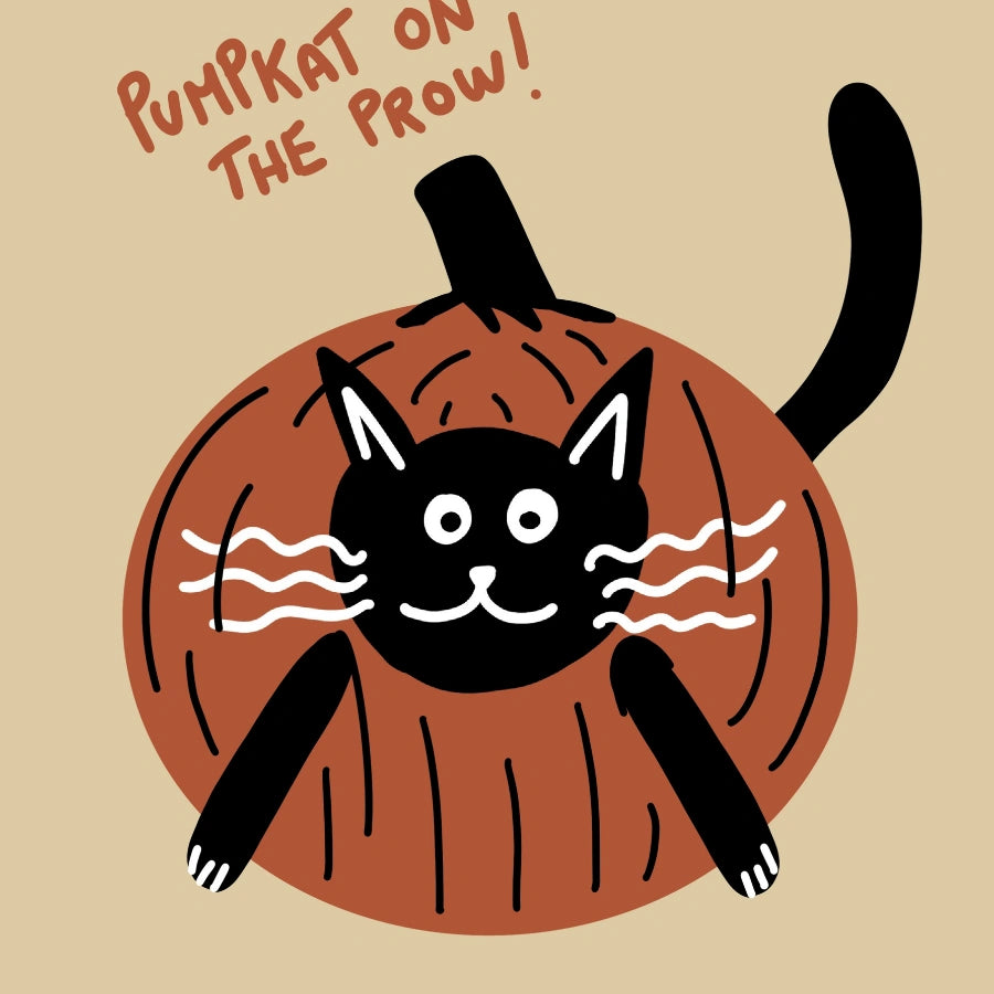 Pumpkin Cat Wall Art – Funny Halloween Print