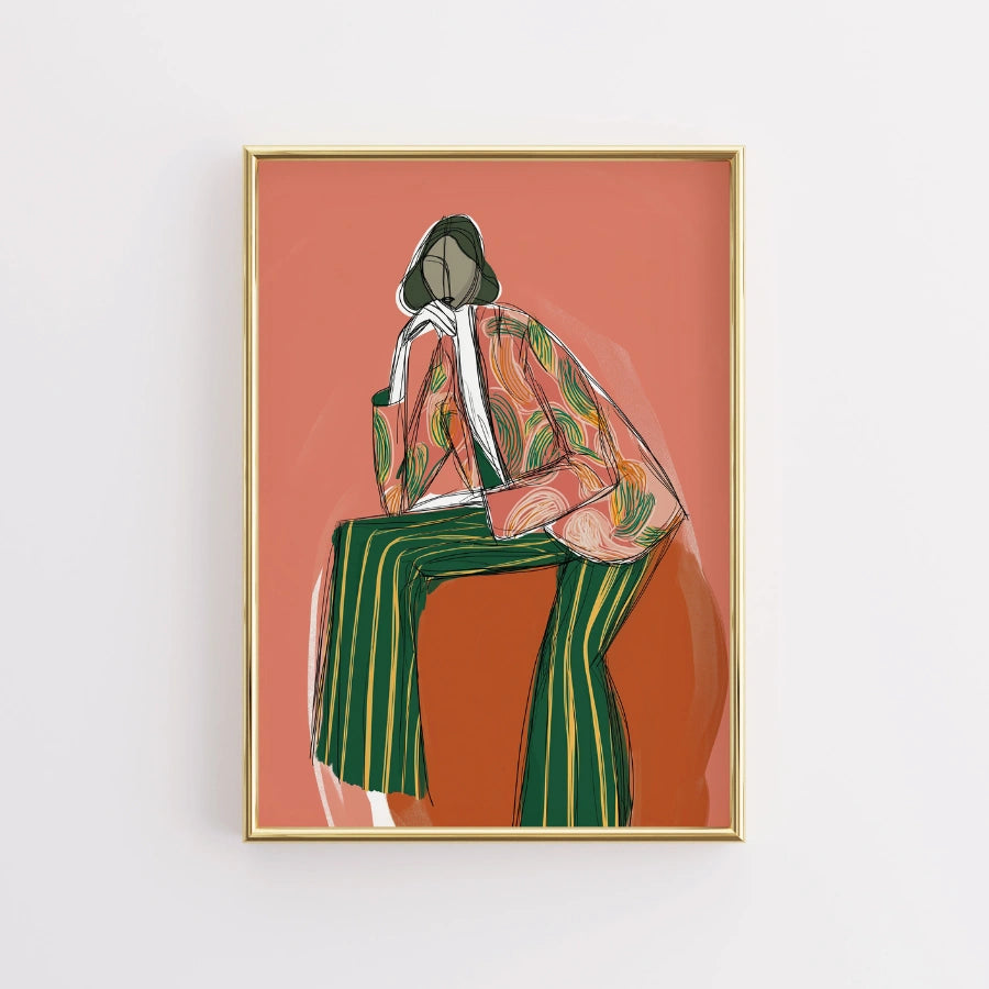 Bold Confidence Wall Art – Modern Abstract Woman