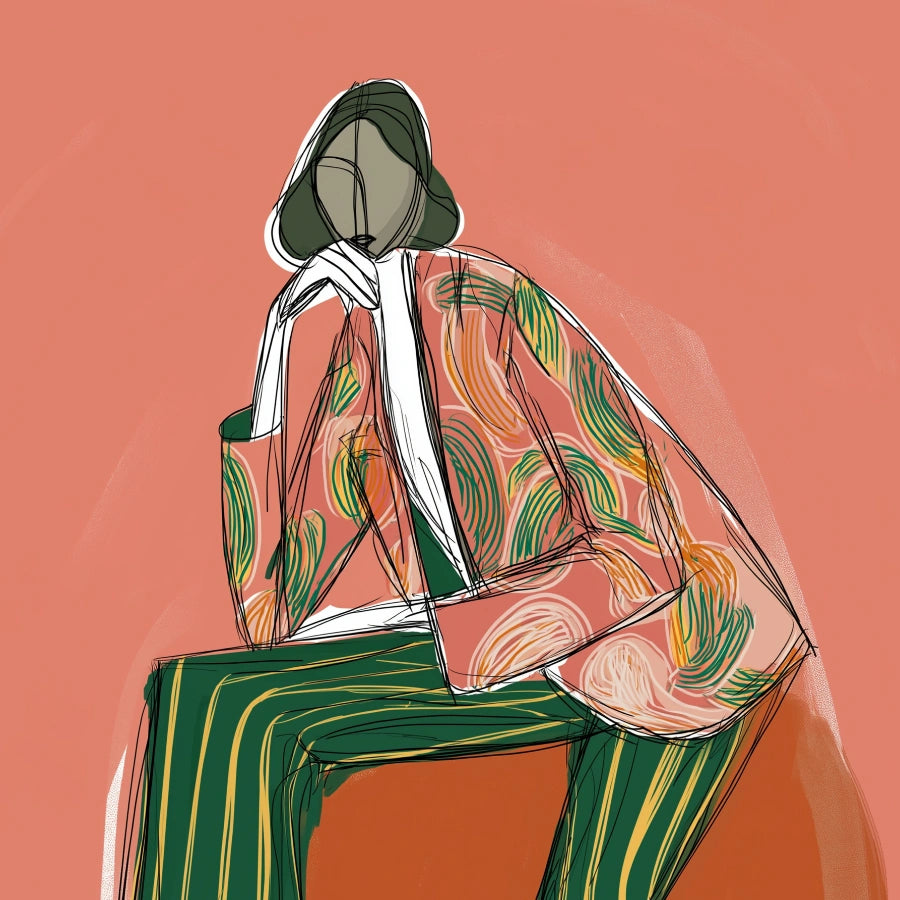 Bold Confidence Wall Art – Modern Abstract Woman