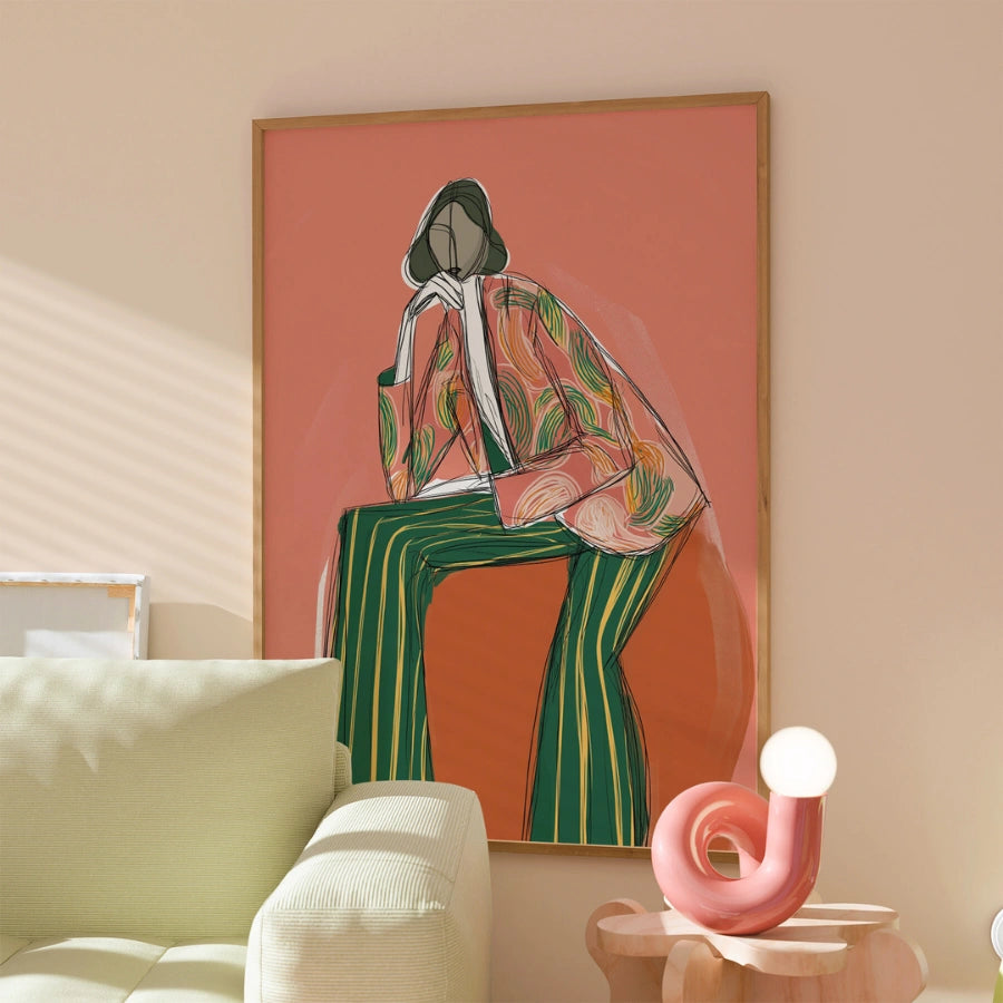 Bold Confidence Wall Art – Modern Abstract Woman