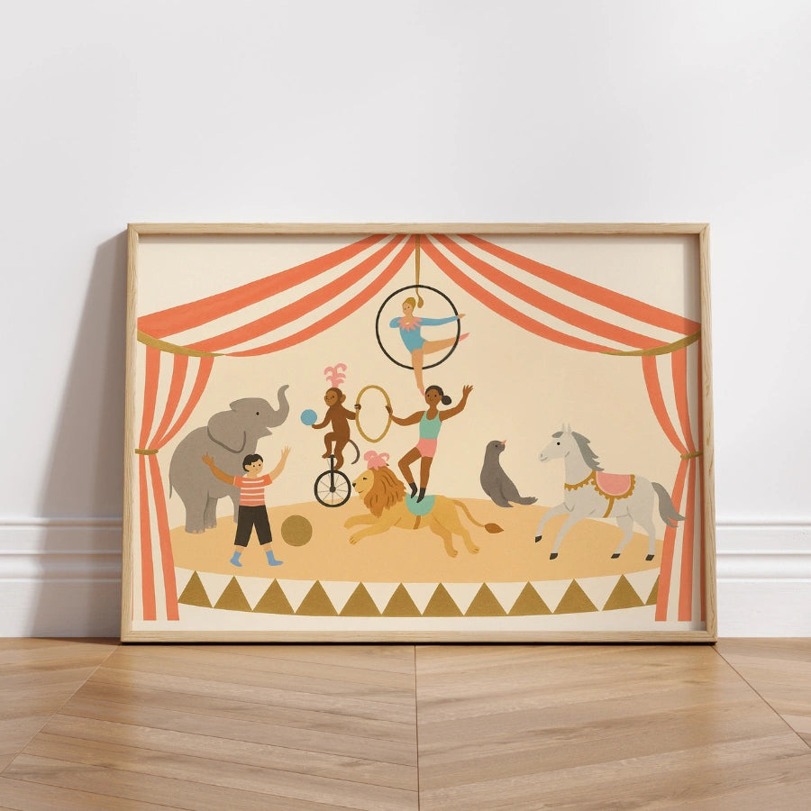 Stampa per bambini a tema circo - Colorata decorazione murale di carnevale per bambini