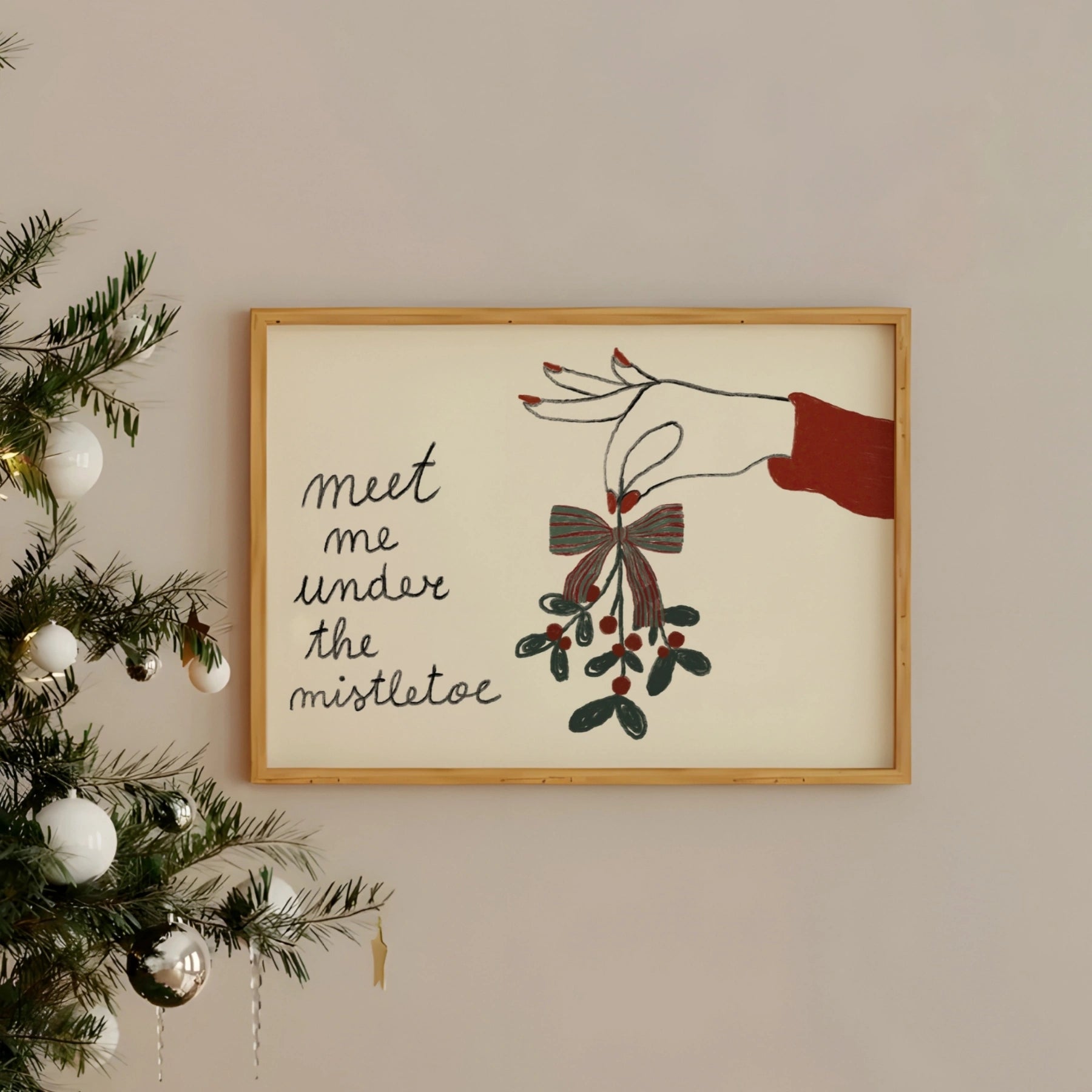 Mistletoe Christmas Print