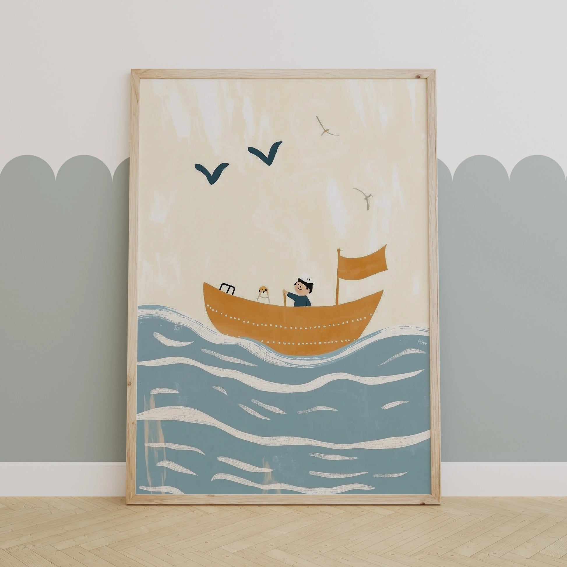 Wandbild „Segelabenteuer“ – Maritimer Kinderzimmerdruck