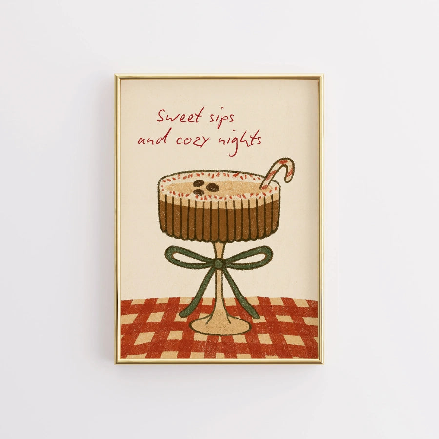 Sweet Sips Wall Art – Cozy Hot Cocoa Christmas Print