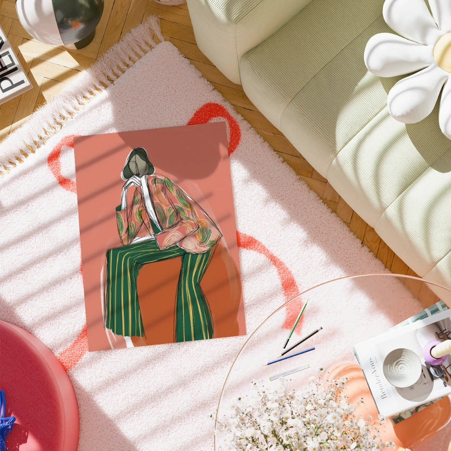 Bold Confidence Wall Art – Modern Abstract Woman