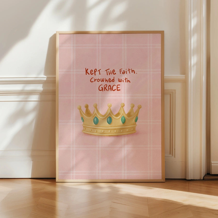 Crowned with Grace Wall Art – Christian Faith Print