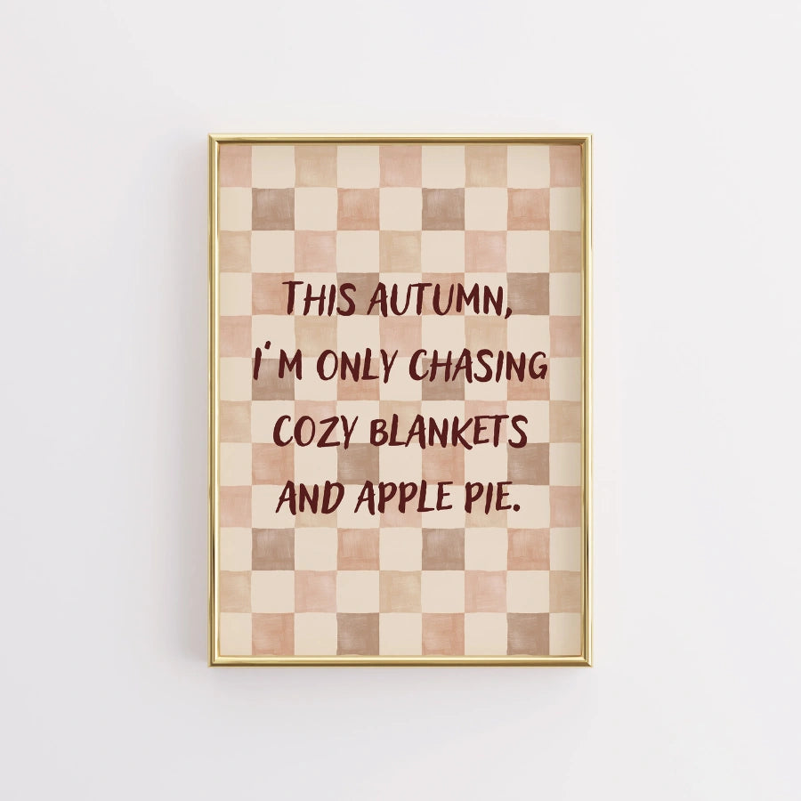 Cozy Autumn Quote Wall Art – Seasonal Hygge Home Style