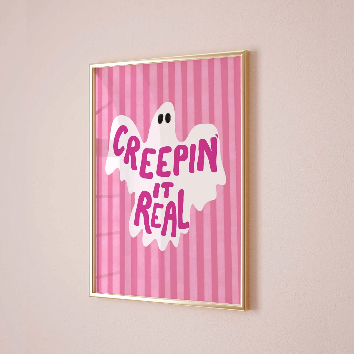 Creepin’ It Real – Pink Ghost Halloween Print