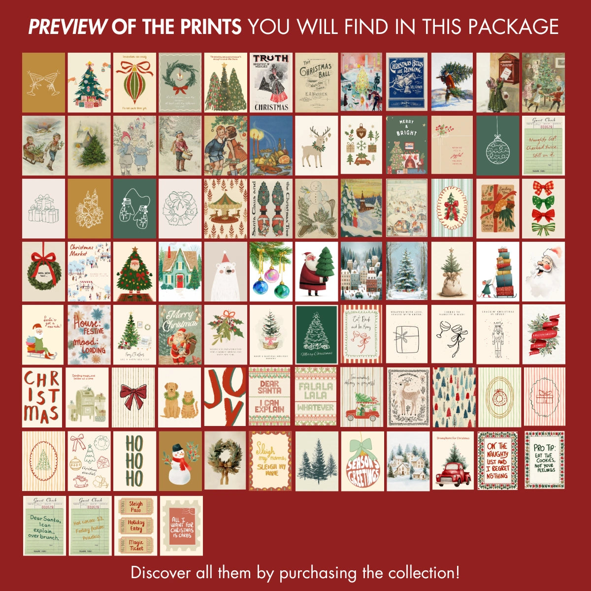 Handmade Scandi Christmas Decor, over 100 prints