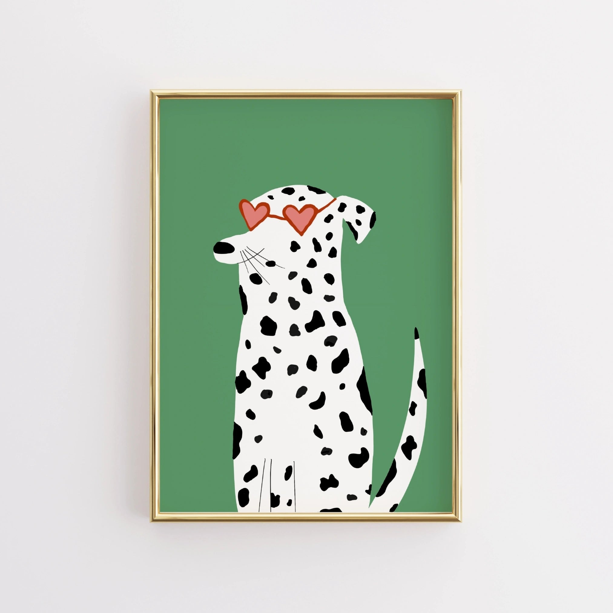 Dalmatian with Heart Glasses – Fun Dog Print for Kids Room