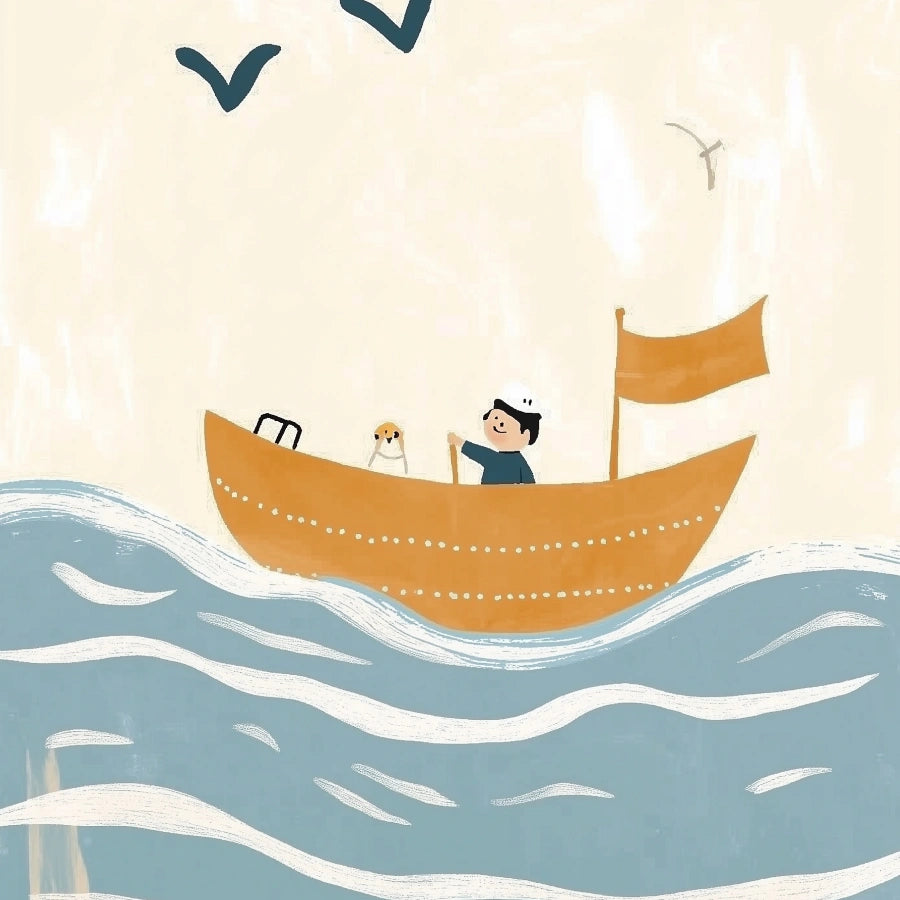 Wandbild „Segelabenteuer“ – Maritimer Kinderzimmerdruck