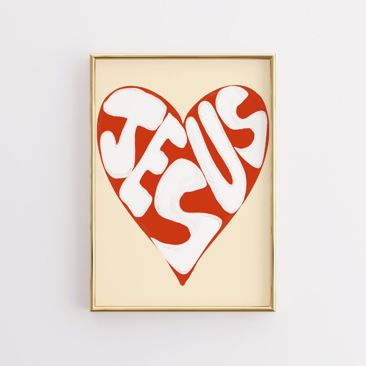 Jesus-Liebe-Druck – Ausdrucksstarke christliche Wandkunst