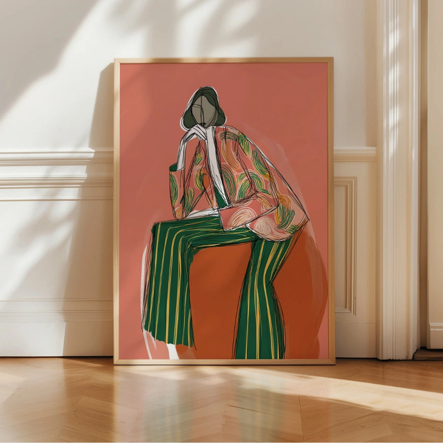 Bold Confidence Wall Art – Modern Abstract Woman