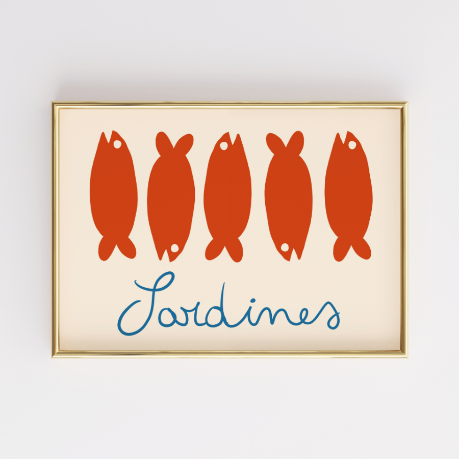 Sardine Wall Art – Coastal Kitchen Print