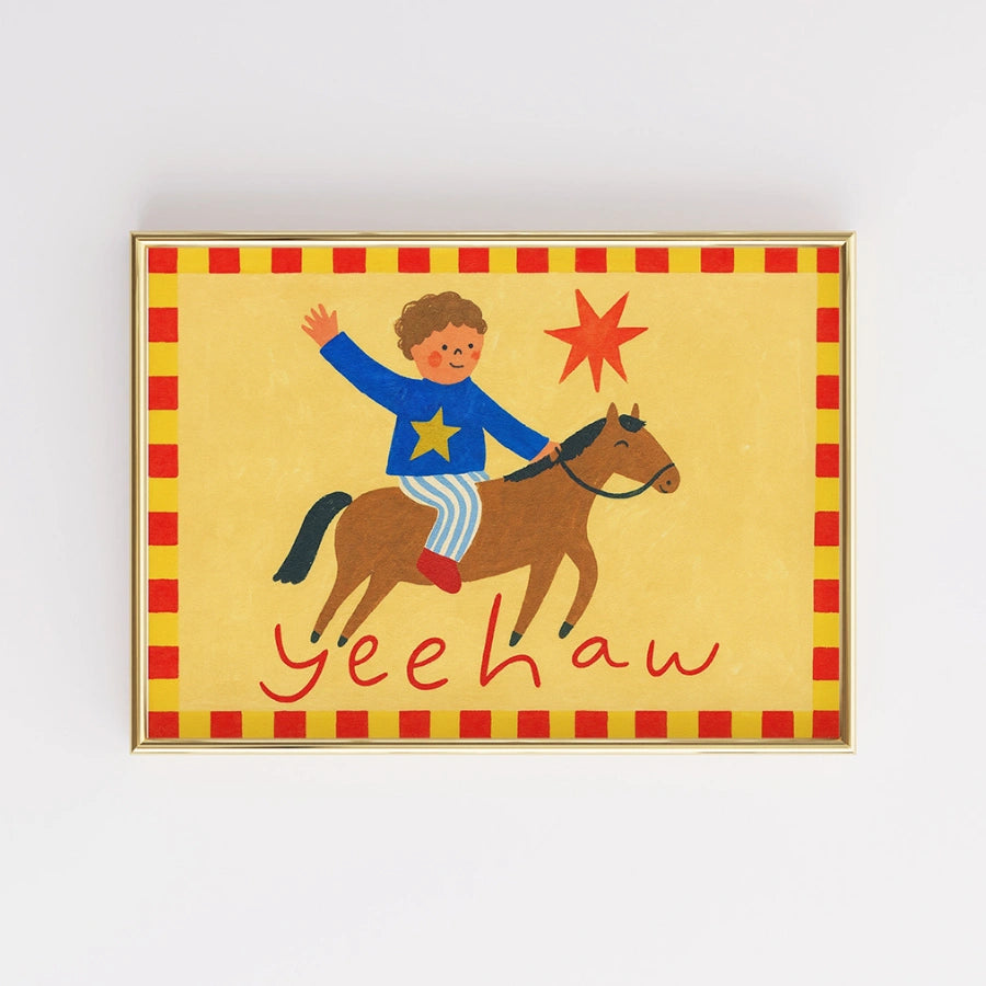 Cowboy Nursery Print - Yeehaw Western Wall Art for Kids