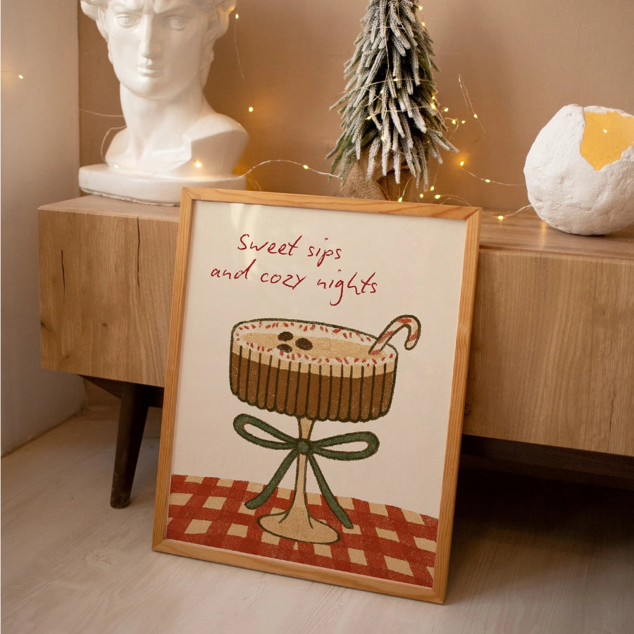 Sweet Sips Wall Art – Cozy Hot Cocoa Christmas Print