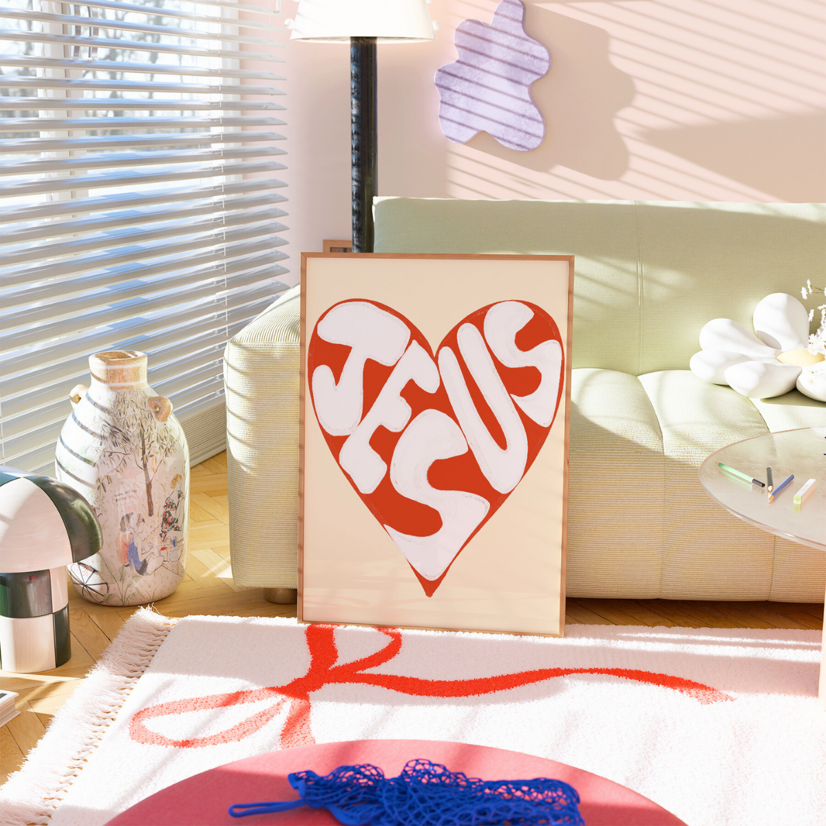 Jesus-Liebe-Druck – Ausdrucksstarke christliche Wandkunst