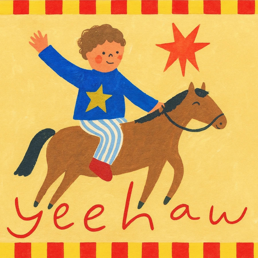 Cowboy Nursery Print - Yeehaw Western Wall Art for Kids