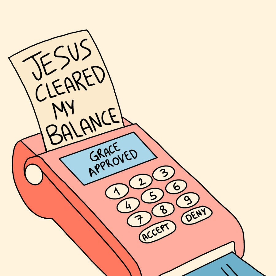 Jesus Cleared My Balance Wall Art – Funny Christian Print