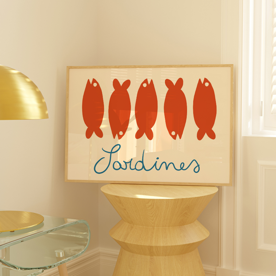 Sardine Wall Art – Stampa di una cucina costiera