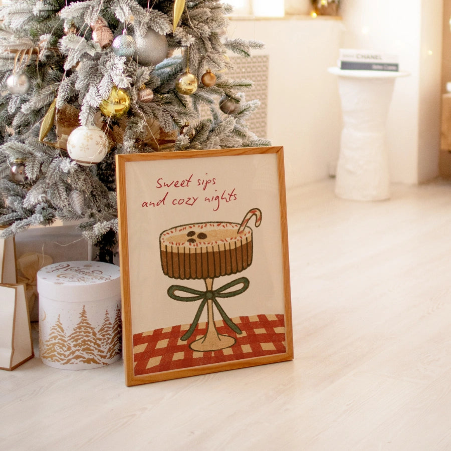 Sweet Sips Wall Art – Cozy Hot Cocoa Christmas Print