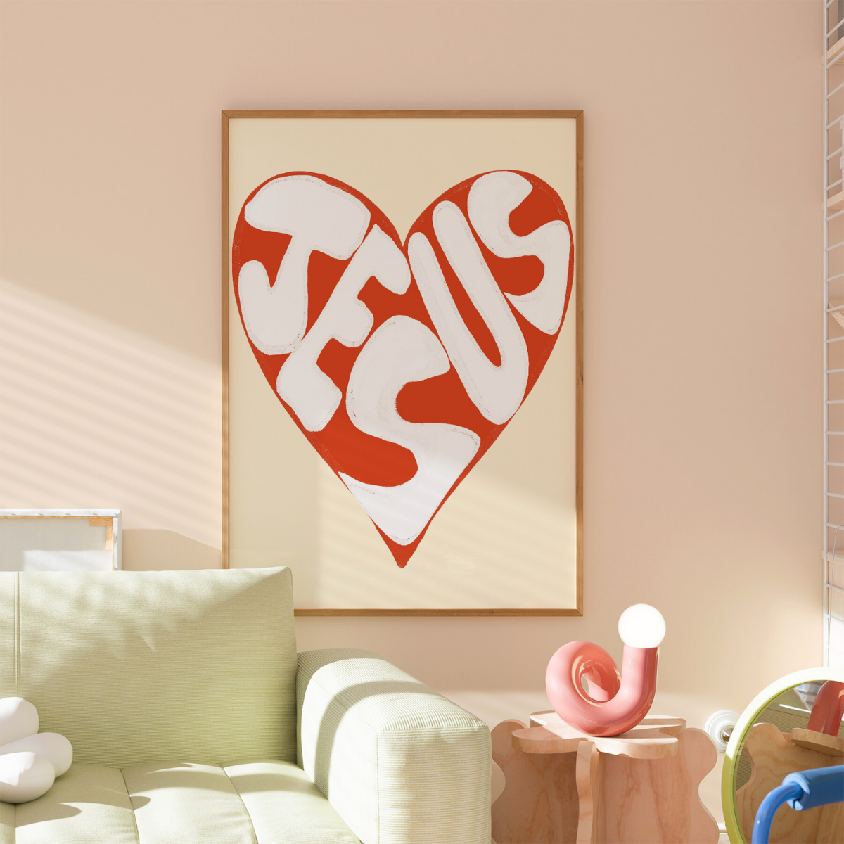 Jesus-Liebe-Druck – Ausdrucksstarke christliche Wandkunst