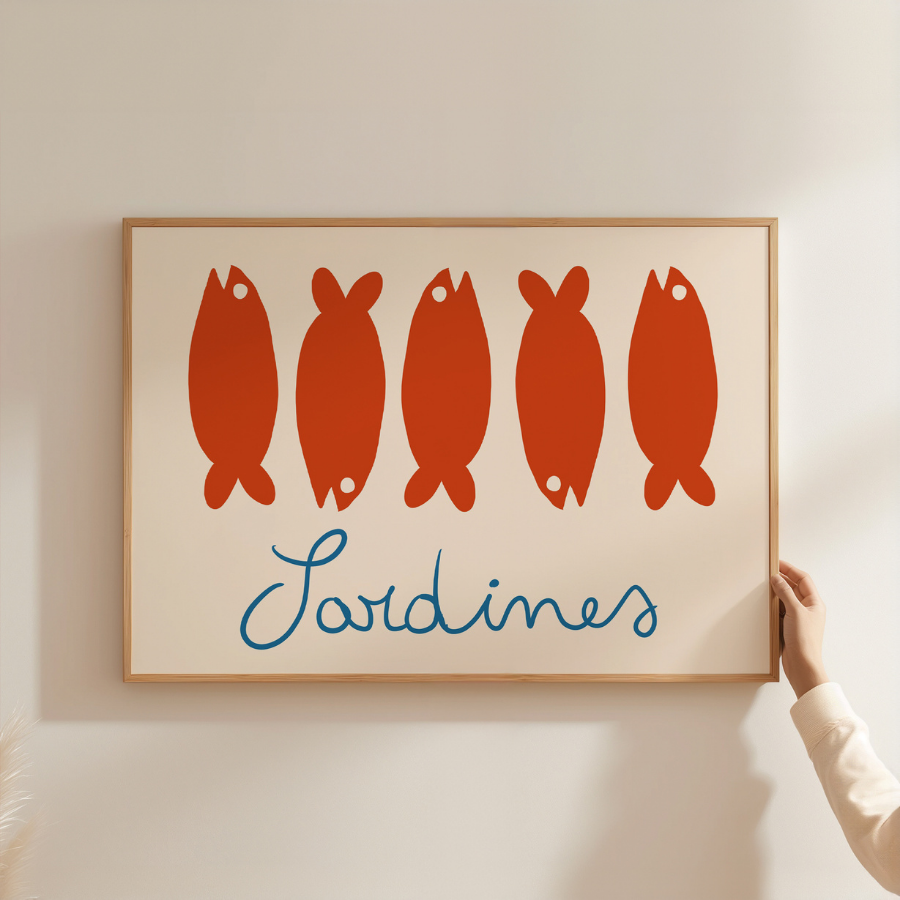 Sardine Wall Art – Stampa di una cucina costiera