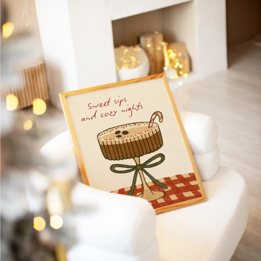 Sweet Sips Wall Art – Cozy Hot Cocoa Christmas Print