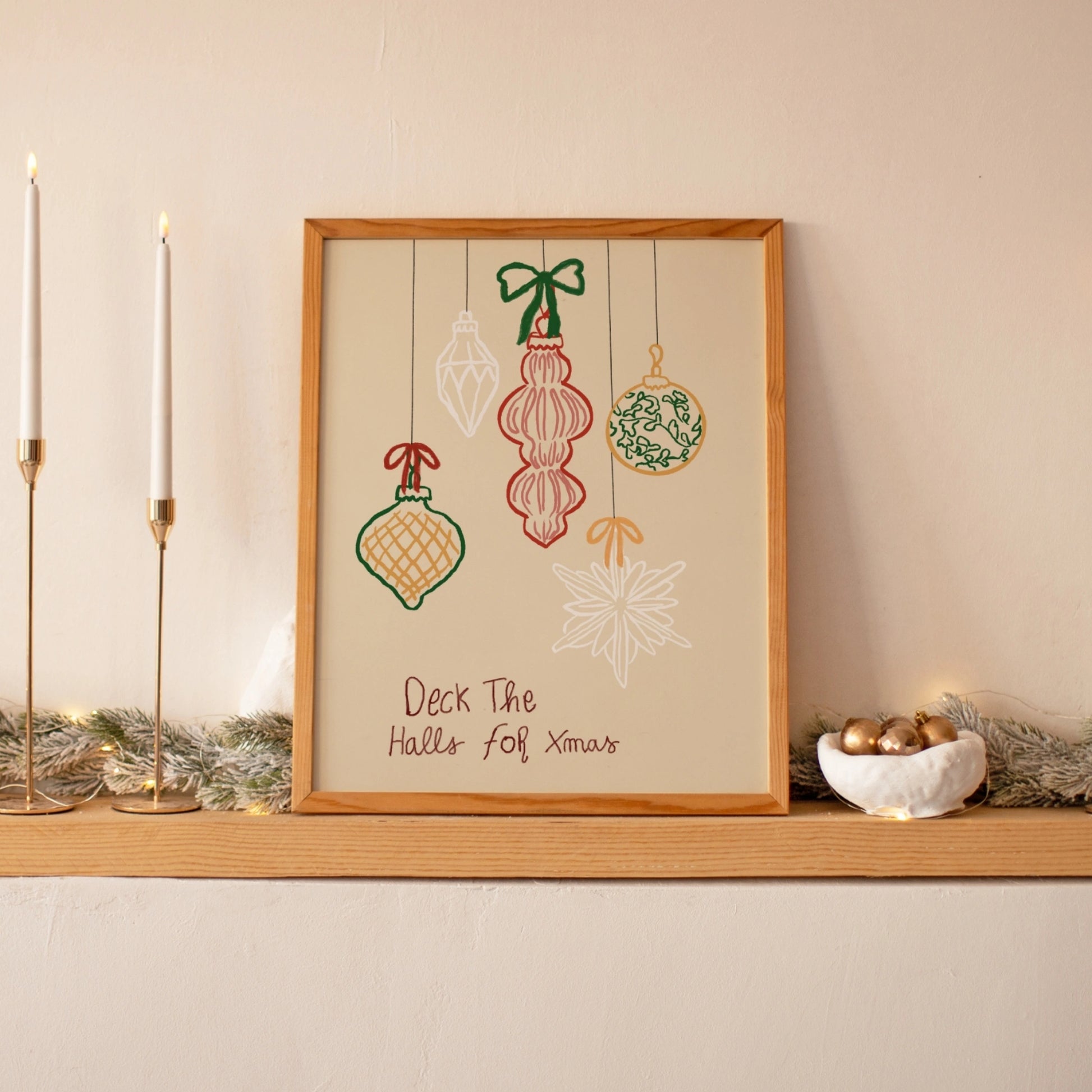 Deck the Halls for Xmas Christmas Print