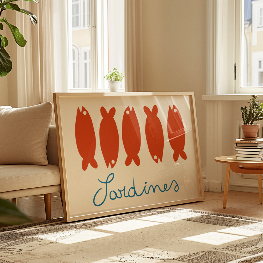 Sardine Wall Art – Stampa di una cucina costiera
