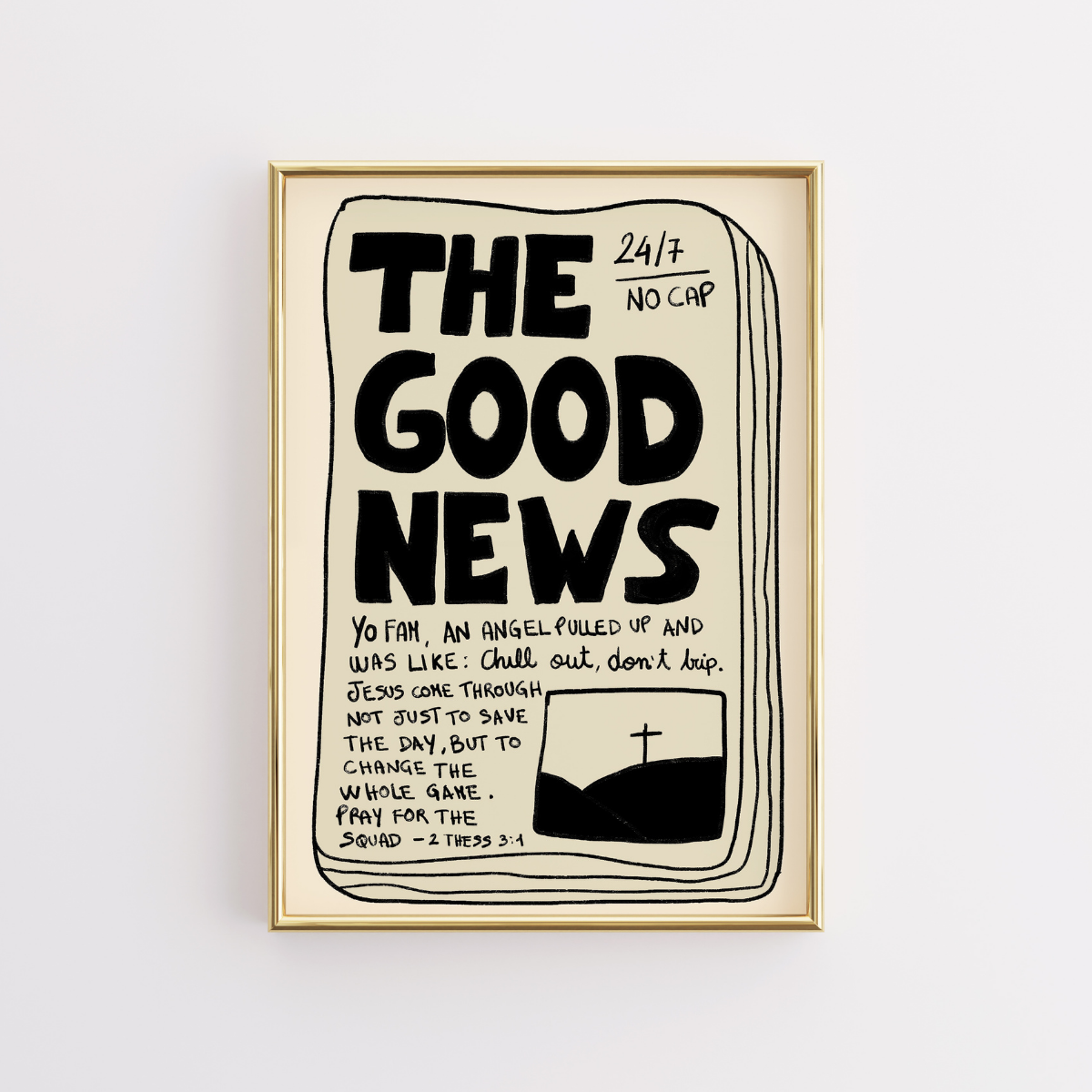 The Good News Print – Gen Z Christian Wall Art