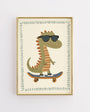 Cool Dinosaur Skateboard Art – Dino Nursery Poster