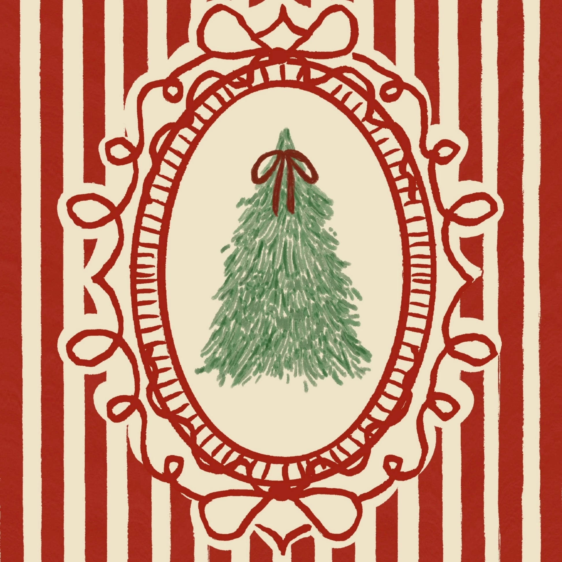 Stampa natalizia con vischio