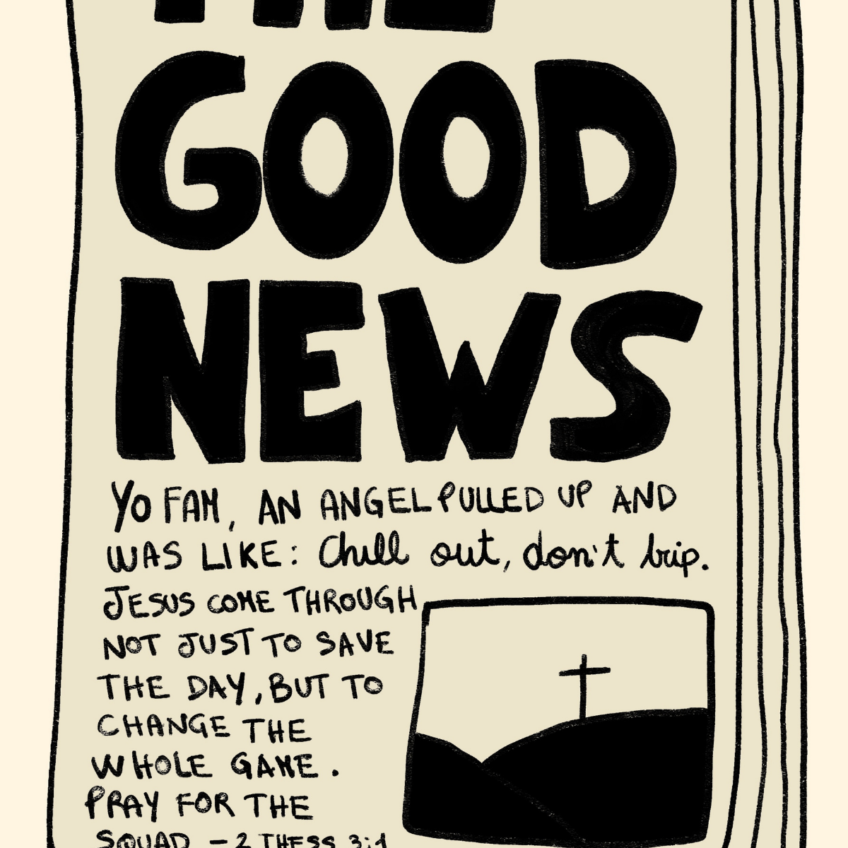 The Good News Print – Gen Z Christian Wall Art
