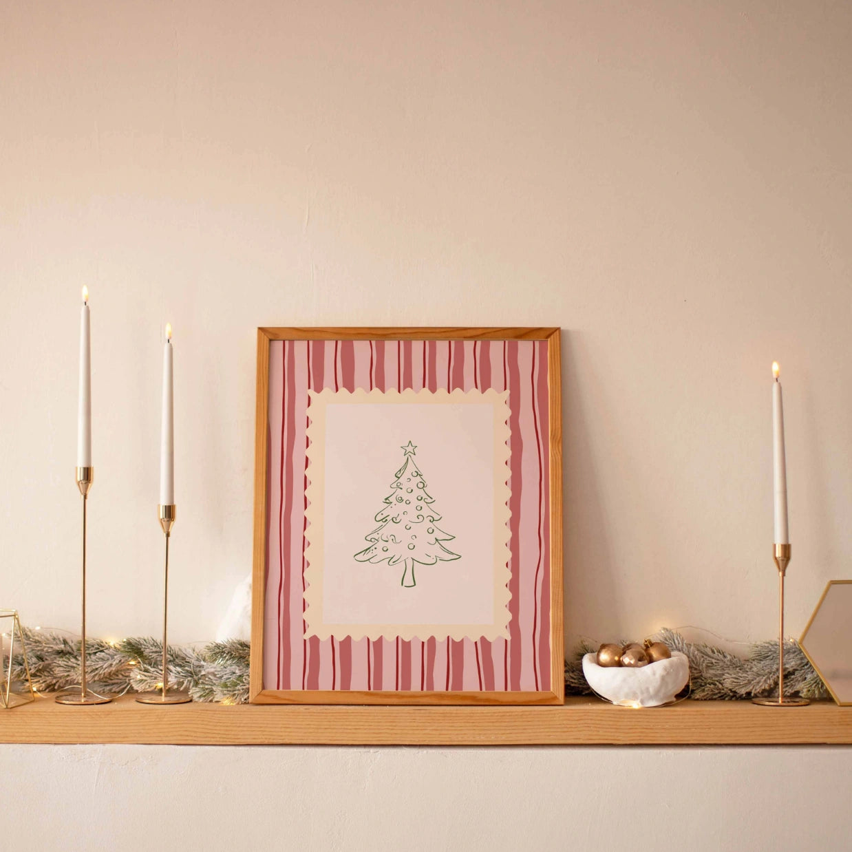 Pink Festive Holiday Print