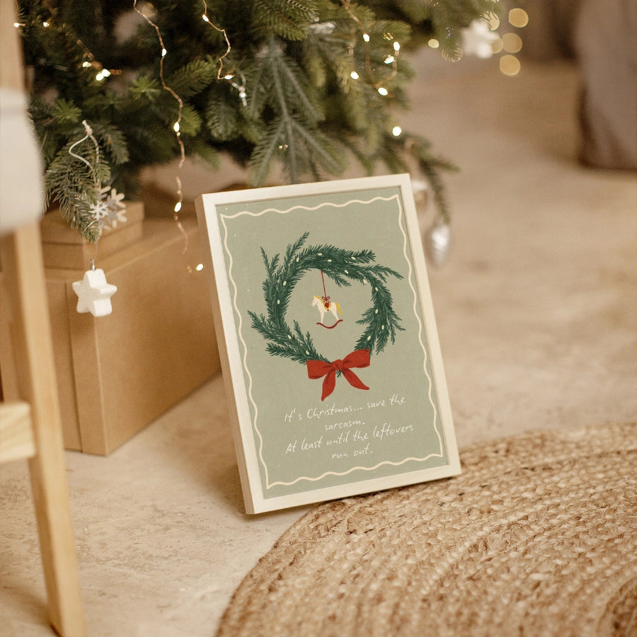 Christmas Wreath Wall Art – Scandi Holiday Decor