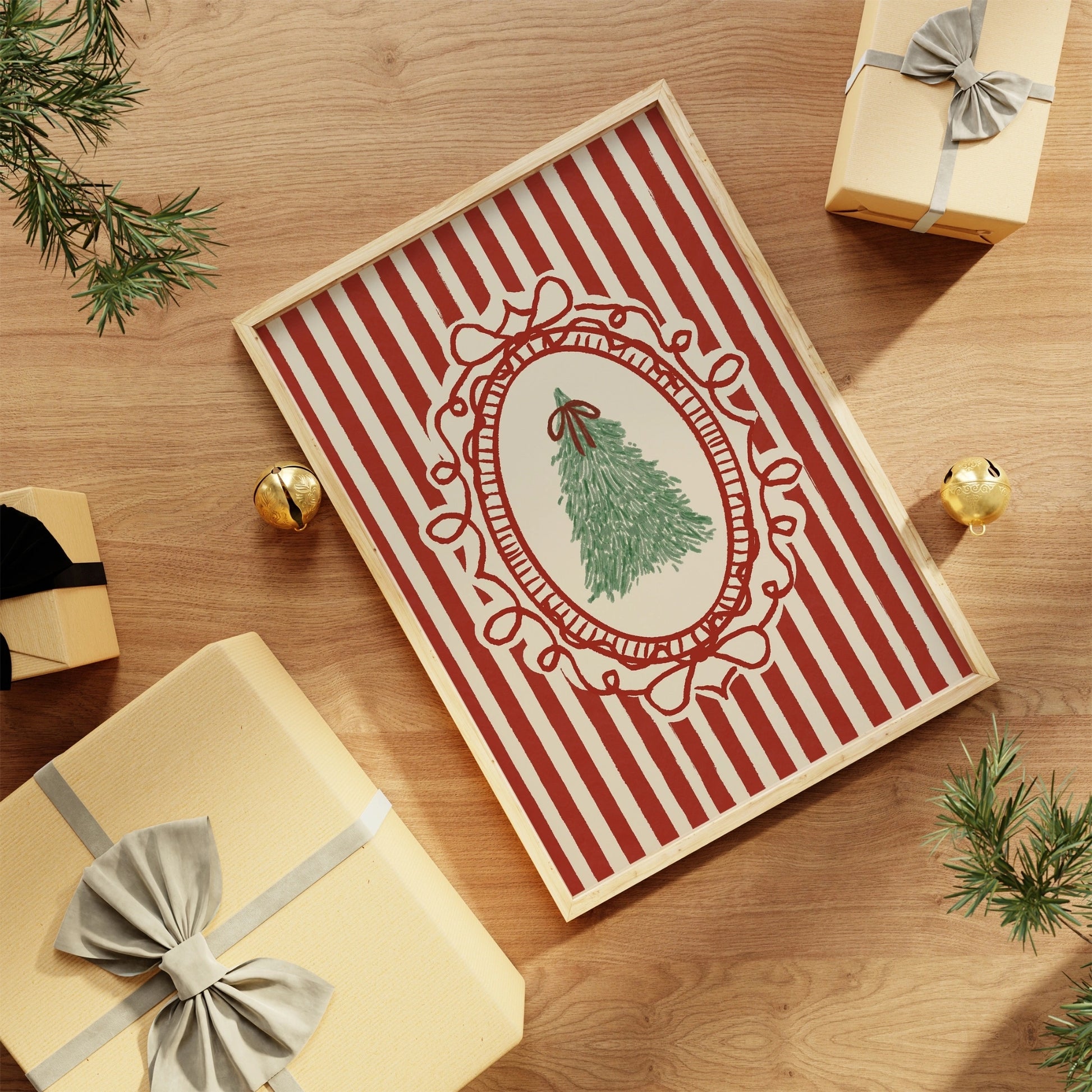 Stampa natalizia con vischio