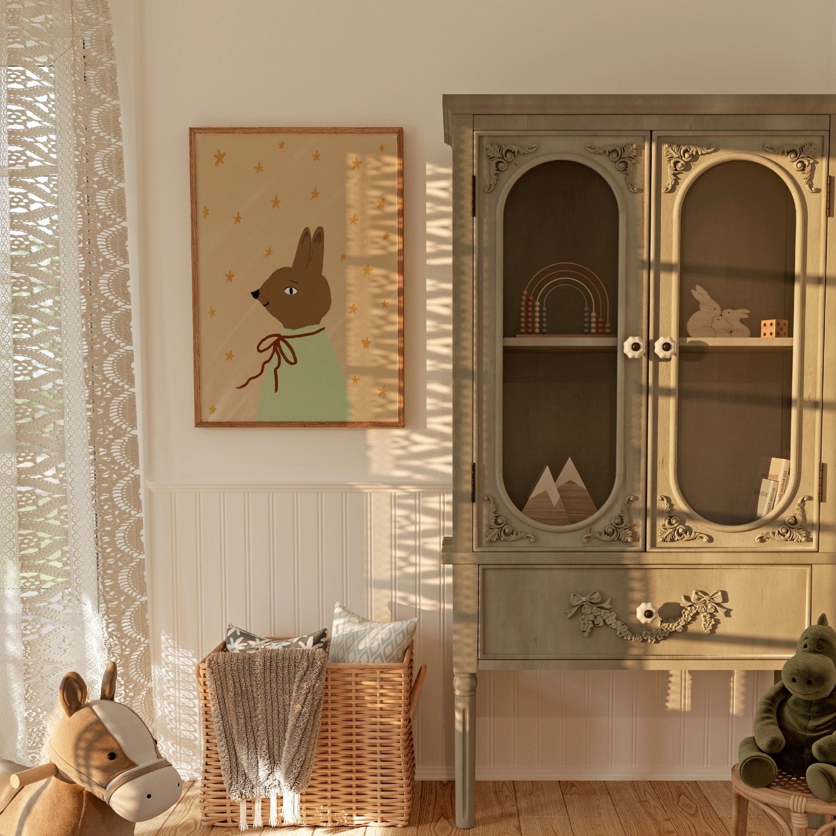 Vintage Bunny Nursery Print