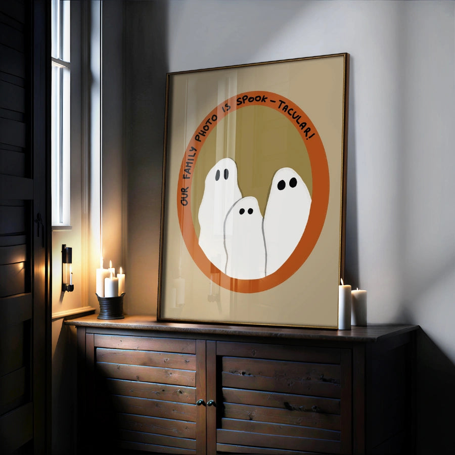 Ghost Family Halloween Art – Funny Spooky Print
