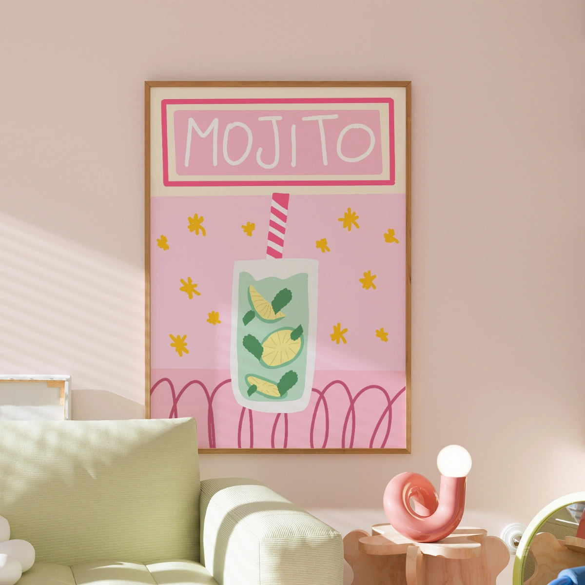 Mojito Wall Art Print - Summer Cocktail Kitchen Print