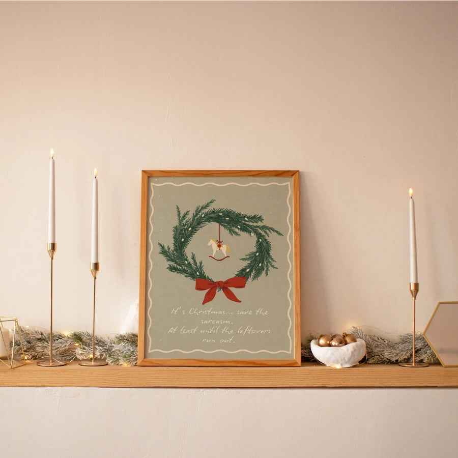 Christmas Wreath Wall Art – Scandi Holiday Decor