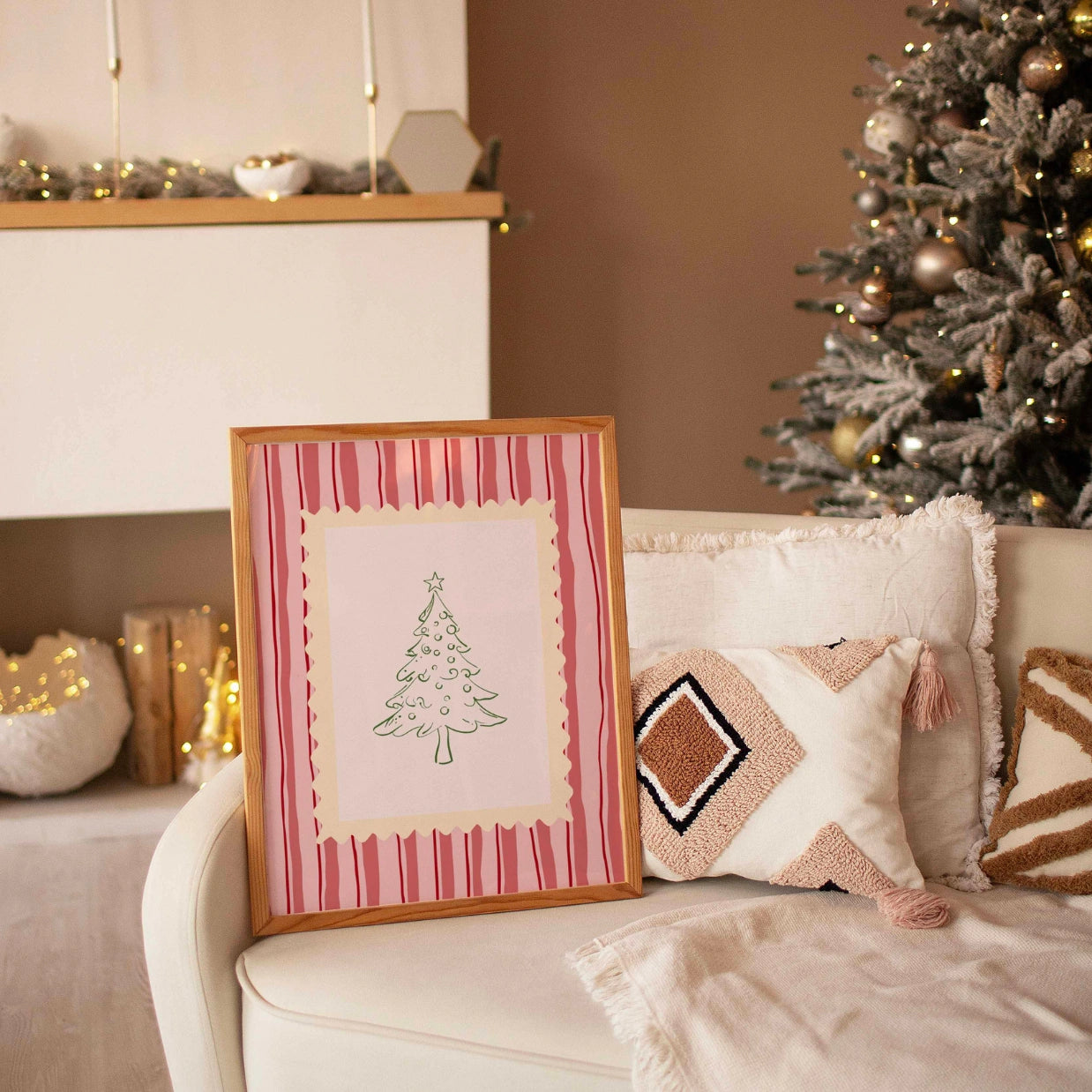 Pink Festive Holiday Print