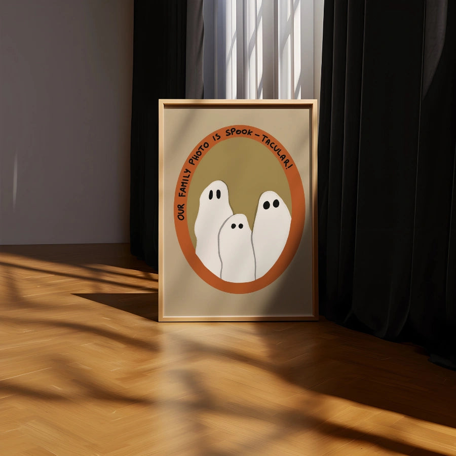 Ghost Family Halloween Art – Funny Spooky Print