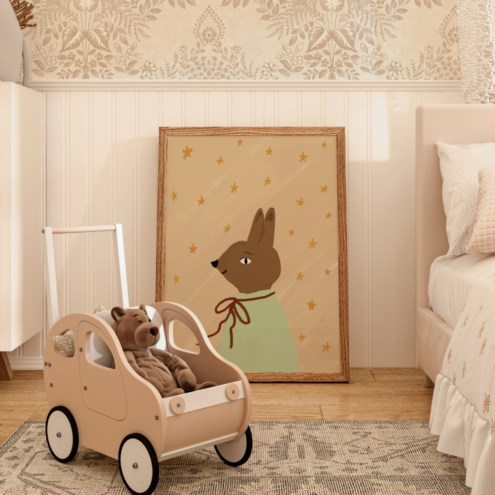 Vintage Bunny Nursery Print