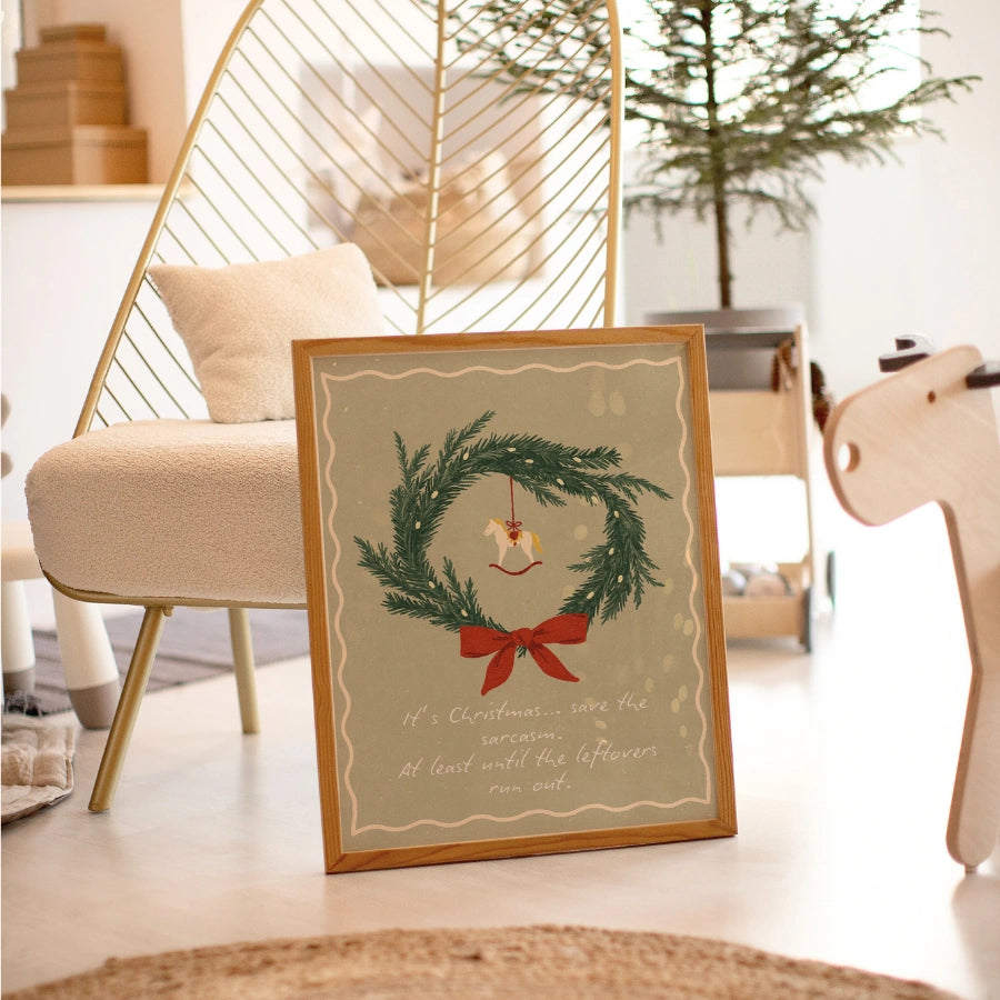 Christmas Wreath Wall Art – Scandi Holiday Decor