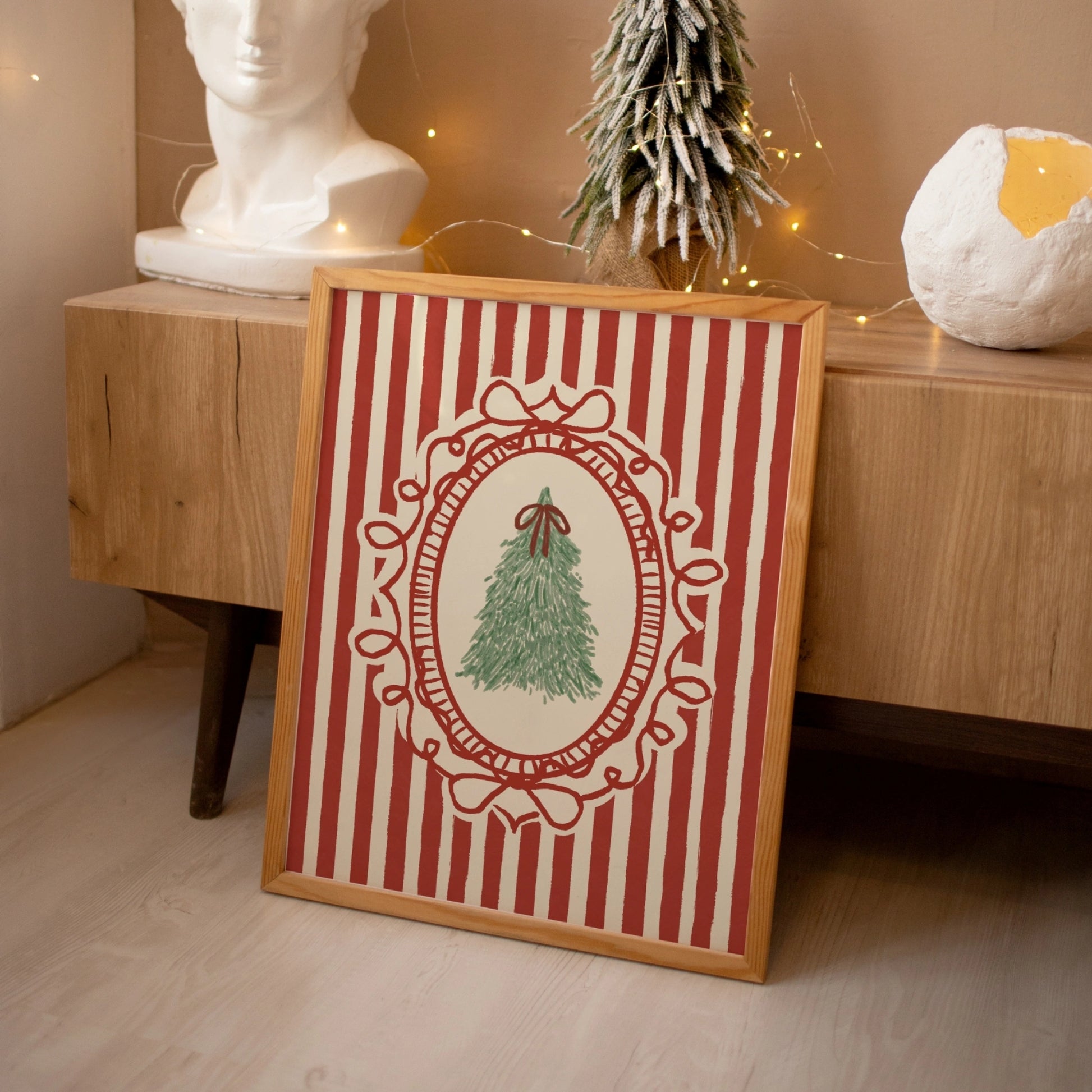 Stampa natalizia con vischio