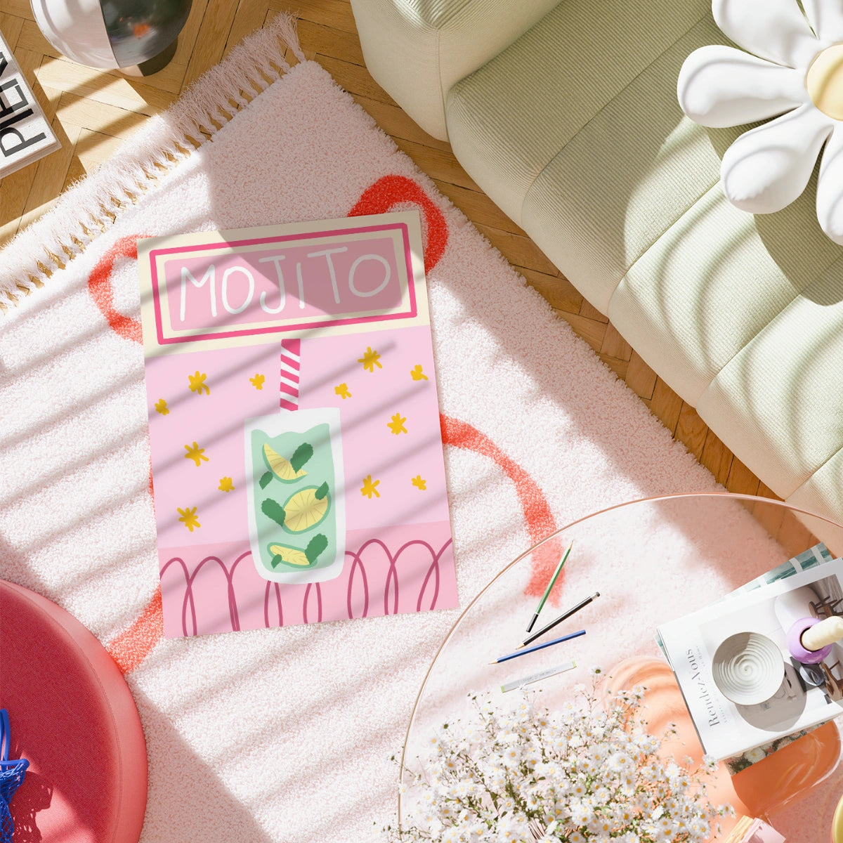 Mojito Wall Art Print - Summer Cocktail Kitchen Print