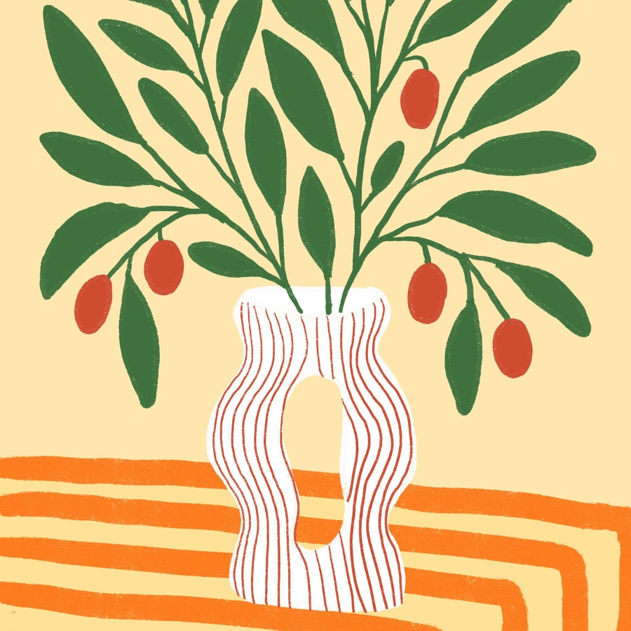 Olive Branch Boho Wall Art – Stampa estetica bohémien 