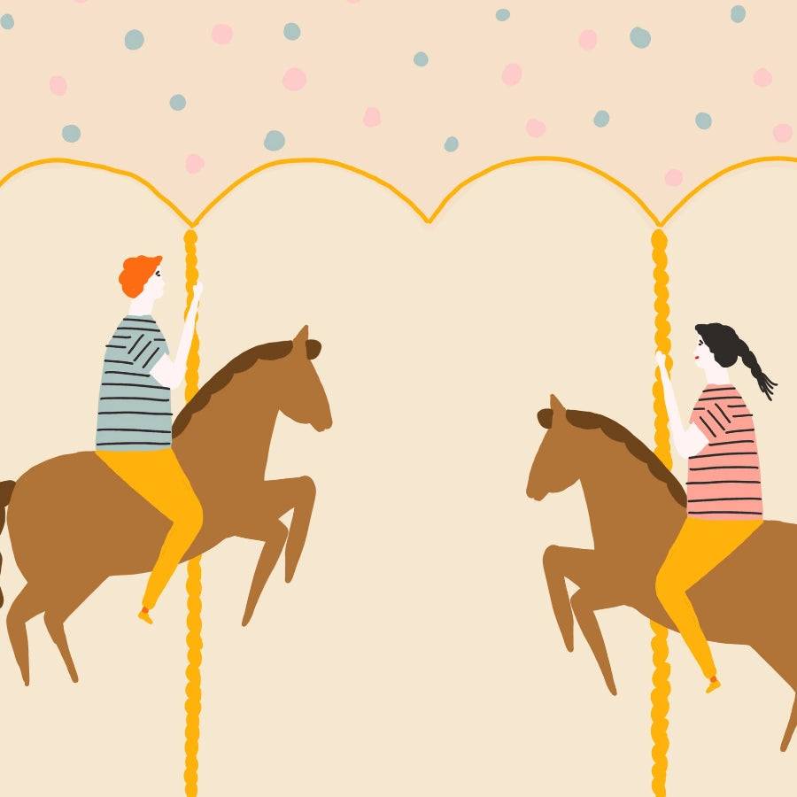 Carousel Horse Nursery Print – Cute Animal Wall Art for Kids