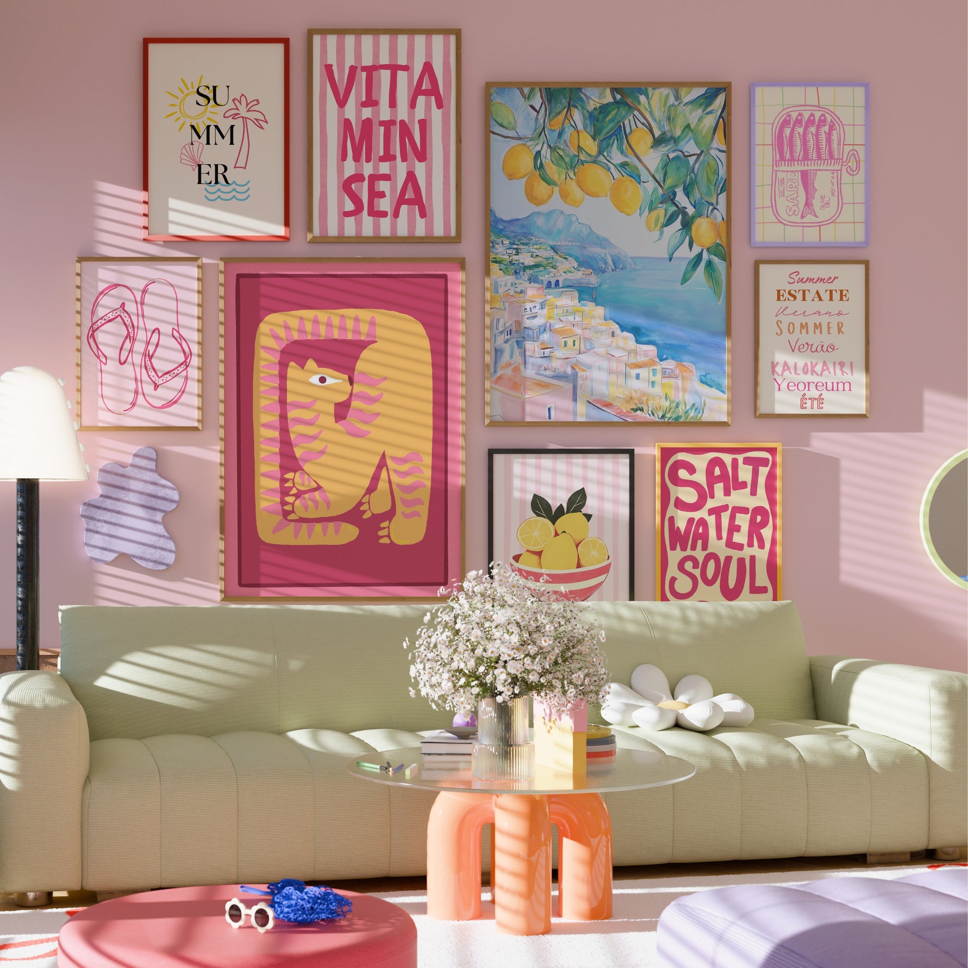 Handmade Pink Coastal Decor, over 130 prints
